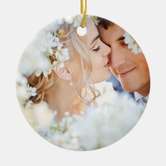 ムースカントリークリスマスフォトオーナメント セラミックオーナメント (正面)