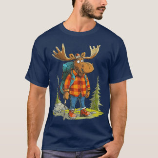 ムースキャンおもしろいピングハイキング Tシャツ