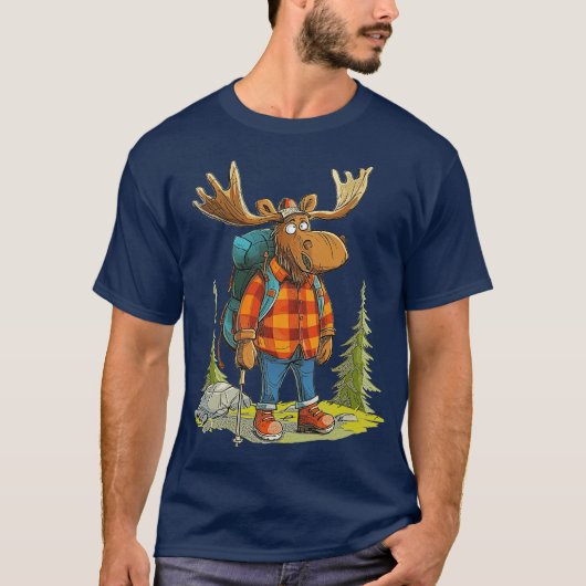 ムースキャンおもしろいピングハイキング Tシャツ (正面)
