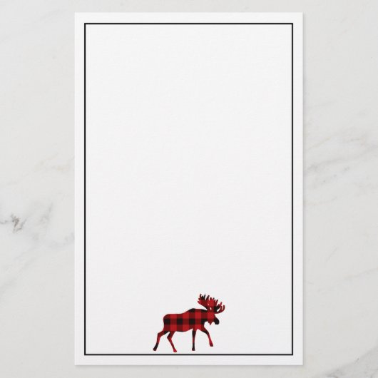 ムースクラシックレッドブラックプレイド 便箋 (正面)