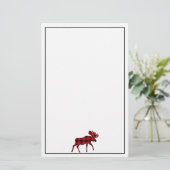 ムースクラシックレッドブラックプレイド 便箋 (スタンド正面)