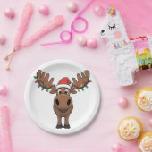 ムースクリスマスツリーライトおもしろいクリスマスムース恋人 ペーパープレート (パーティー)