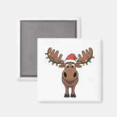 ムースクリスマスツリーライトおもしろいクリスマスムース恋人 マグネット (正面/裏面)