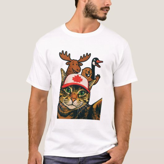 ムースグースビーバーとカナダ猫の自己 Tシャツ (正面)