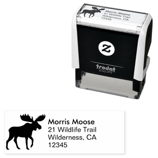 ムースシルエット野生動物差出人住所 セルフインキングスタンプ (インサイチュ)