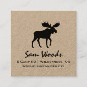 ムースシルエット |野生生物のアウトドア スクエア名刺 (正面)