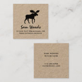 ムースシルエット |野生生物のアウトドア スクエア名刺 (正面/裏面)