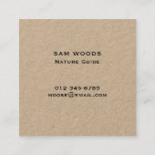 ムースシルエット |野生生物のアウトドア スクエア名刺 (裏面)