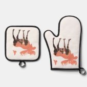 ムースシルエット 鍋つかみ&鍋敷きセット (正面)