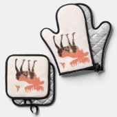 ムースシルエット 鍋つかみ&鍋敷きセット (正面/裏面)