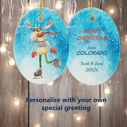 ムーススケーおもしろいターコロラドクリスマス セラミックオーナメント