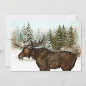 ムーススノーウィーフォレスト自然ウィンターホリデーヴィンテージ シーズンカード (正面)
