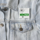 ムースターグリーンドリッピングフォントスパイダーウェブ 缶バッジ (インサイチュ)