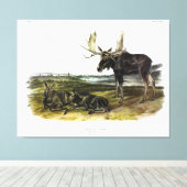ムースディアー（ムース – Alces alces）by Audubon キャンバスプリント (インサイチュ (ウッドフロア))