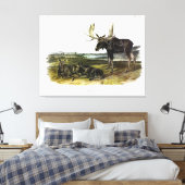 ムースディアー（ムース – Alces alces）by Audubon キャンバスプリント (インサイチュ (寝室))