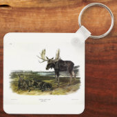 ムースディアー（ムース – Alces alces）by Audubon キーホルダー (裏面)