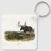 ムースディアー（ムース – Alces alces）by Audubon キーホルダー (裏面)
