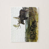 ムースディアー（ムース – Alces alces）by Audubon ジグソーパズル (縦)