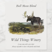ムースディアー（ムース – Alces alces）by Audubon ワインラベル (シングルラベル)