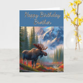 ムースハッピーバースデーブラザー カード (黄色い花)