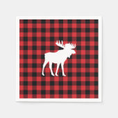 ムースバッファローチェックウィルダネスキャビン スタンダードカクテルナプキン (正面)