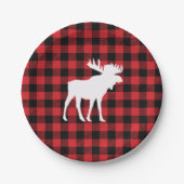 ムースバッファローチェックウィルダネスキャビン ペーパープレート (正面)
