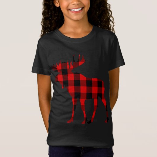 ムースバッファローレッドプレイド Tシャツ (正面)