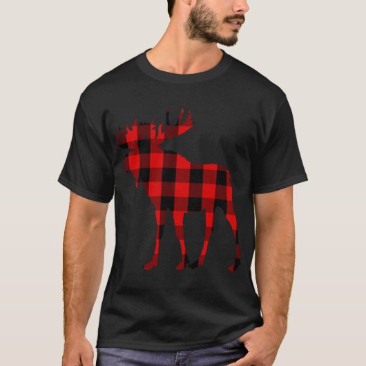 ムースバッファローレッドプレイド Tシャツ (正面)