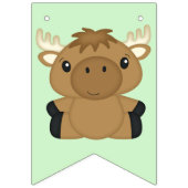 ムースバースデーパーティーグリーン バンティングフラッグ (第1の旗)