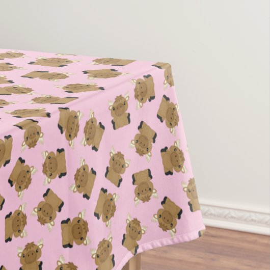 ムースバースデーパーティーピンク テーブルクロス (インサイチュ)