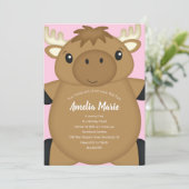 ムースバースデーパーティーピンク 招待状 (スタンド正面)