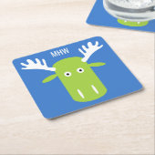 ムースヘッドアポップ・アートのートカスタムモノグラム紙コースター スクエアペーパーコースター (アングル)