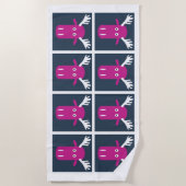 ムースヘッドアポップ・アートのートビーチタオル ビーチタオル (正面)