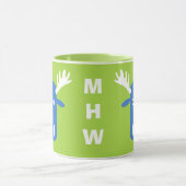 ムースヘッドアートポップ・アートのモカスタムノグラムマグ マグカップ (中央)