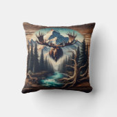 ムースヘッド山オーバールッキング渓流 クッション (裏面)