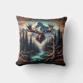 ムースヘッド山オーバールッキング渓流 クッション (正面)