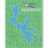ムースヘッド湖、ピスカタキス郡地図ステッカー シール (正面)