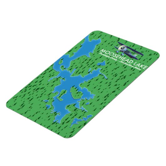 ムースヘッド湖、ピスカタキス郡地図マグネット マグネット (左側)