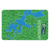 ムースヘッド湖、ピスカタキス郡地図マグネット マグネット (横)