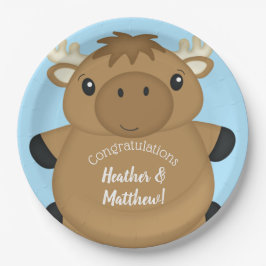 ムースベイビーシャワーブルー ペーパープレート
