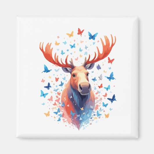 ムースベク絵を描トル愛らしいおもしろい遊動物 マグネット (正面)