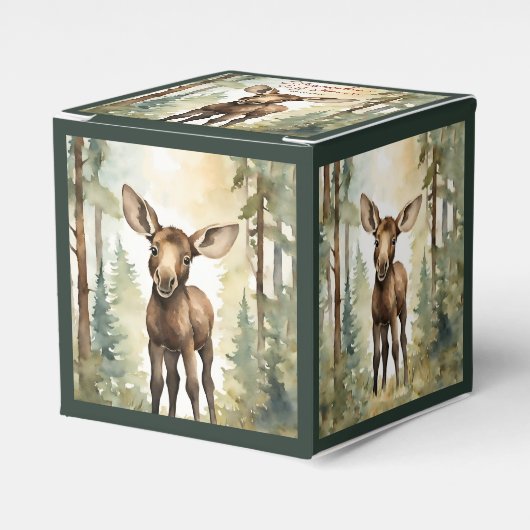 ムースベビー男女兼用ベビーシャワー フェイバーボックス (正面サイド)