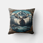 ムースポートレートアンバーマウンテンランドスケープ クッション (裏面)