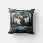 ムースポートレートアンバーマウンテンランドスケープ クッション (正面)