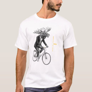 ムースライダーのミニマルアニマルイラスト Tシャツ