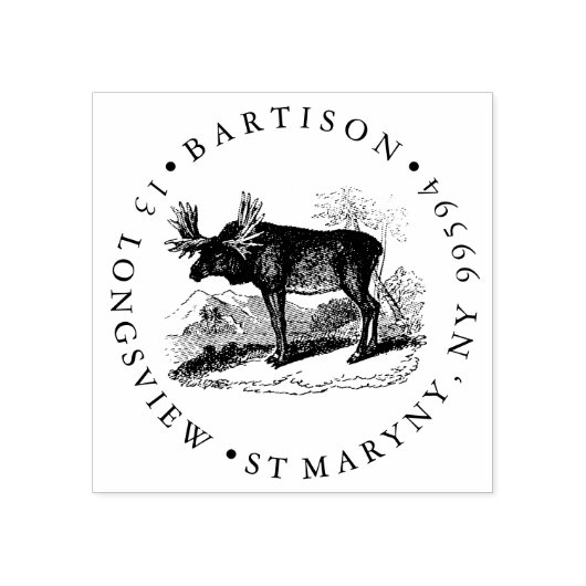 ムースラウンド差出人住所 ラバースタンプ (インプリント)