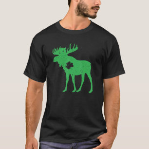 ムースラバーアイリッシュシャームロックムースセントパトリックの日 Tシャツ