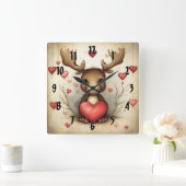 ムースラブ1 スクエア壁時計 (ホーム)