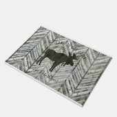 ムースロ素朴ッジマウンテンウェルカムキャビンネーム ドアマット (アングル)