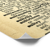 ムース予測できな蝶アンティーク辞書ページ ポスター (角)